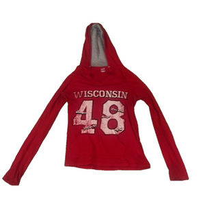 soffe wisconsin badgers 48 red long sleeve hooded shirt